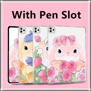 With pen slot Case For IPad Air54321 Pro 9.7 10.5 11 10.2 12.9" Inch Mini 4 5 6 2017/2018/2019/2020 Cartoon rabbit