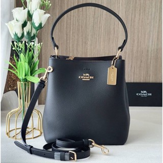 💚แท้💯 พร้อมส่ง💚Coach C1011 Small Town Bucket Bag color Sv/Black