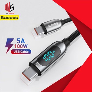 🔥ถูก/แท้🔥Baseus สายชาร์จ พร้อมจอแสดงแรงดันไฟฟ้า USB-C PD 100W QC4.0 Type-C to Type C