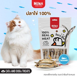 MoNa ปลาไข่ Shishamo ขนมฟรีซดราย ขนมแมว Freeze-Dried เนื้อปลาไข่แท้ 100% เต็มๆ ตัว