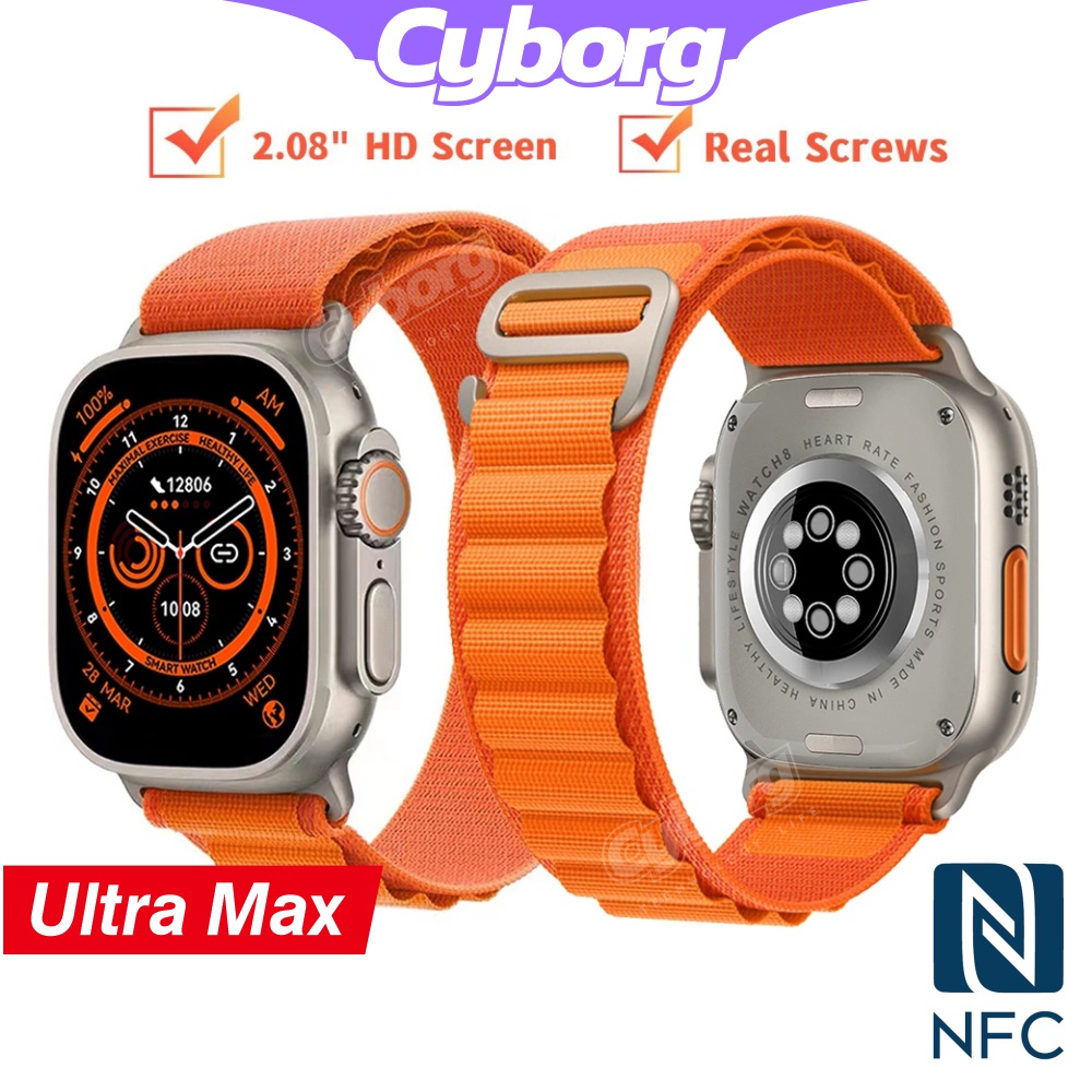 Ultra Max Smart Watch Series 8 49 มม.ไทเทเนียม 2.0 "หน้าจอ Retina BT Call NFC ECG IP68 กันน้ํา Smart