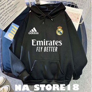 เสื้อแจ็กเก็ตกันหนาว มีฮู้ด REAL MADRID วัสดุพรีเมี่ยม สําหรับเด็ก