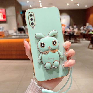 เคสโทรศัพท์มือถือ ลายการ์ตูนกระต่าย พร้อมสายคล้อง หรูหรา สําหรับ Samsung Galaxy A70 A70S A50 A50S A30S A30 A20 A10