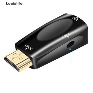 Llph 1080P HDMI ตัวผู้ เป็น VGA ตัวเมีย อะแดปเตอร์แปลงวิดีโอ 3.5 มม. สายสัญญาณเสียง เอาท์พุต LLP