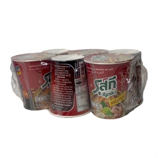 รุสกี Ruski Cup บะหมี่กึ่งสำเร็จรูปรสต้มยำ 60g 1แพคใหญ่/บรรจุจำนวน 6 ถ้วย ราคาพิเศษ  สินค้าพร้อมส่ง