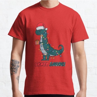 Baju Kaos santa saurus christmas 66689 T-Shirt Anak Dewasa