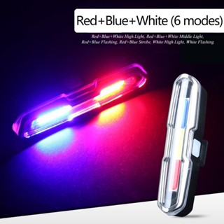 ไฟหน้าจักรยาน LED 120 ลูเมน 5 โหมด ชาร์จ USB สีแดง สีฟ้า