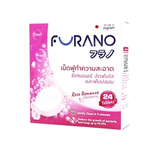 Furano ฟูราโนะ เม็ดฟู่ ทำความสะอาด ฟันปลอม และรีเทนเนอร์ (กล่องละ 24 เม็ด) จากประเทศญี่ปุ่น