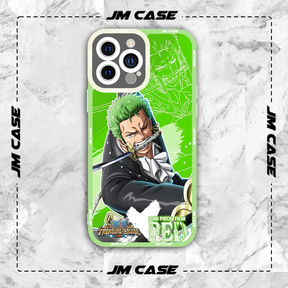 JMCase One Piece Zoro Manga Anime square edge iphone case samsung xiaomi oppo