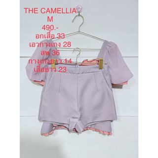 ชุดเซ็ตกางเกงขาสั้น สีม่วง THE CAMELLIA SIZE M