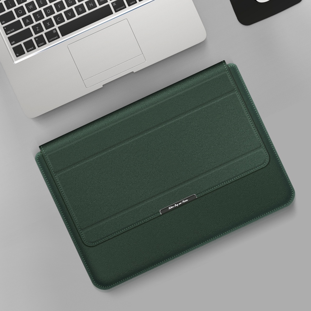 4 in 1 กระเป๋าใส่แล็ปท็อป หนังนิ่ม พับได้ พร้อมขาตั้ง สําหรับ Macbook air pro 11 12 13 14 15 16 นิ้ว