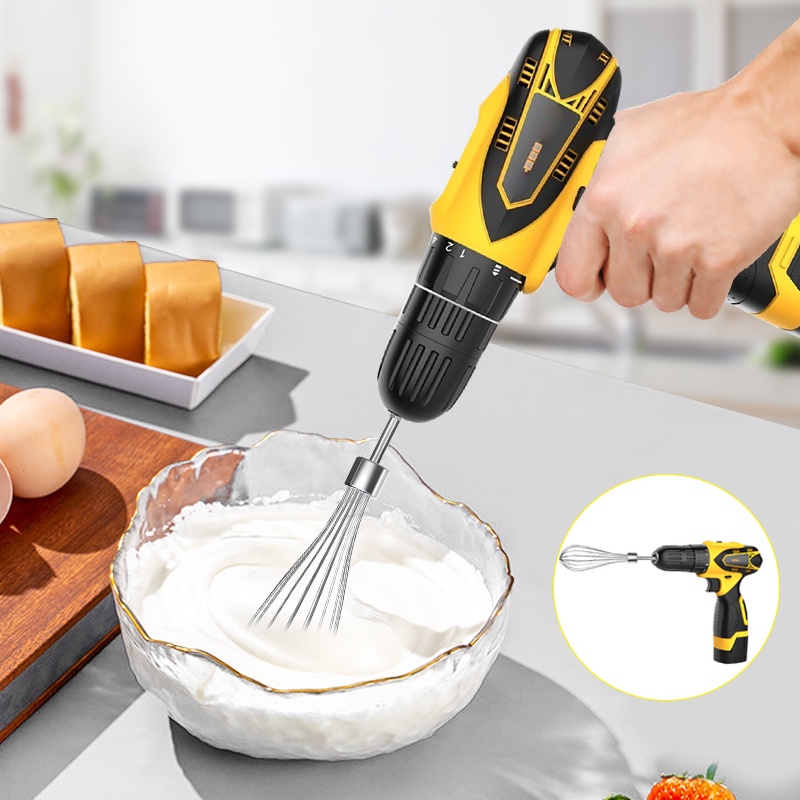 Stainless Steel Kitchen Egg Beater Fully Automatic For Electric Drill Mixer Cream Hand Mixer Kitchen Pastry Cooking Tool