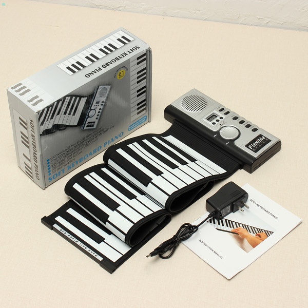 เปียโนซิลิโคน61MIDI Electronic Organ คีย์บอร์ดซิลิโคนคีย์บอร์ดสำหรับเด็ก