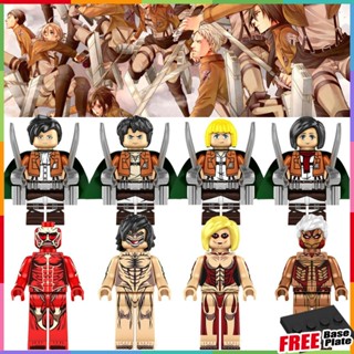 Attack on Titan Minifigures ของเล่นของขวัญ Armin Arlert Eren Jaeger มหึมาไททันหญิงไททันมินิฟิกเกอร์ KF6174