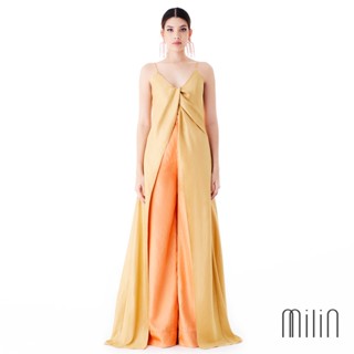 [MILIN] Sassel Top Front twisted deep scoop neck long overlay top เสื้อตัวยาวคอลึกด้านในทรงครอปแต่งด้านหน้าบิดซ้อนทับ