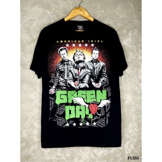 Greendayเสื้อยืดสีดำสกรีนลายFC255