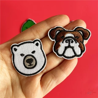 ☸ แผ่นแปะรีดหัวสัตว์น้อย ☸ 1 ชิ้น DIY เย็บบนเหล็กบนป้ายแพทช์