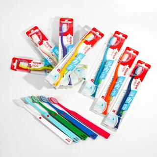 [เหงือกบอบบาง-เหงือกร่น] EDELWHITE UltraSoft Flosserbrush แปรงสีฟัน ขนนุ่มพิเศษ ถนอมเหงือก