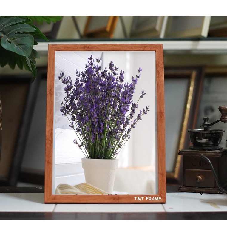 กรอบรูป พาลเทล-วิลเทจ ใส่รูปภาพขนาด A4(21x29.7cm), 8x10",8x12,10x12" ++ พร้อมกระจกด้านหน้า ขาตั้ง หูแขวนผนัง**พร้อมส่ง รูปที่ 4