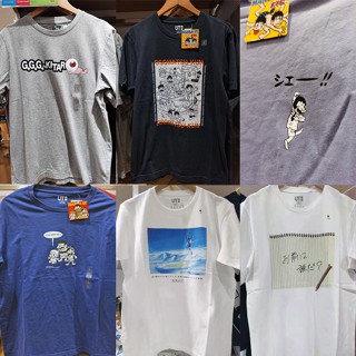 Uniqlo UNIQLO เสื้อยืดแขนสั้น พิมพ์ลายชื่อลูกชายสภาพอากาศ Guitaro Asong Yejias genius fool