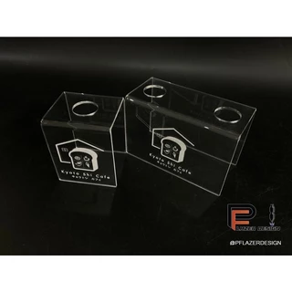 ที่วางโคนไอศกรีม อะคริลิค แบบ 1หลุมและ2หลุม สามารถสลักโลโก้ได้ ผลิตในไทย