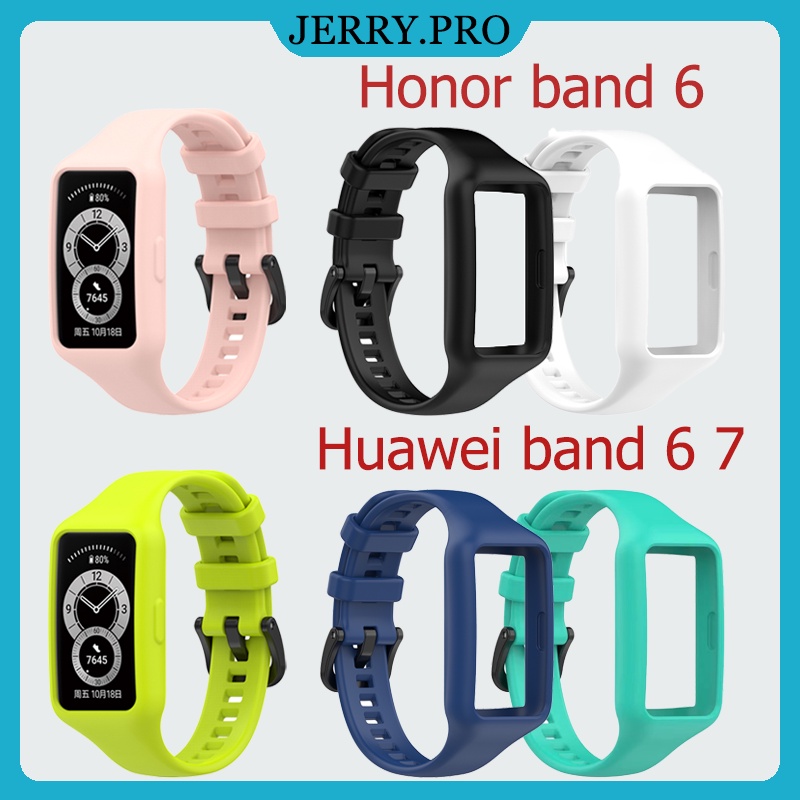 สายนาฬิกาข้อมือซิลิโคนHuawei Band 6/7  พร้อมสายรัดข้อมือ สําหรับ Honor Band 6  สายกีฬา integrated strap