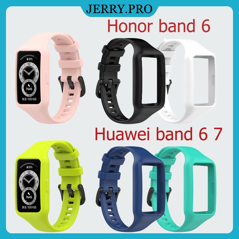 สายนาฬิกาข้อมือซิลิโคนHuawei Band 6/7 พร้อมสายรัดข้อมือ สําหรับ Honor Band 6 สายกีฬา integrated strap