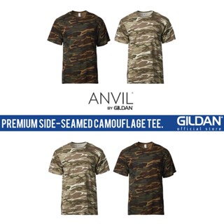 Gildan x ANVIL เสื้อยืดผ้าฝ้าย แขนสั้น ลายพราง 939 พรีเมี่ยม น้ําหนักเบา พอดีตัว สําหรับผู้ใหญ่ ทุกเพศ 939