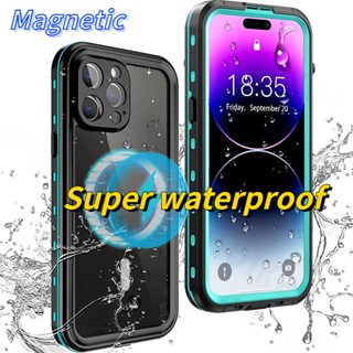 เข้ากันได้กับ iphone 14 Pro Max 360 ฝาครอบป้องกันแบบเต็มตัว สําหรับ iphone 14 เคสดําน้ําว่ายน้ํา กันกระแทก