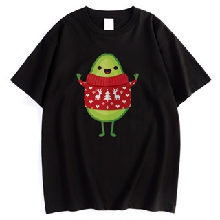 Avocado Wear Christmas Sweater Fruit Lazy Style Print Men Tshirt Simplicity Soft T-Shirt Cool Slim T Shirt Street Soft M