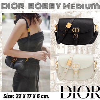 ดิออร์   DIOR  กระเป๋า DIOR BOBBY ขนาดกลาง/กระเป๋าสตรี/กระเป๋าสะพายข้าง/กระเป๋าสะพายไหล่/รูปแบบล่าสุด