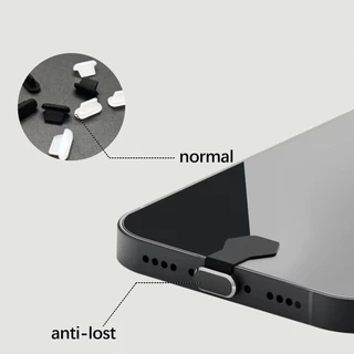 ปลั๊กโลหะกันฝุ่นพอร์ตชาร์จโทรศัพท์มือถือสำหรับ iPhone/Android USB Type-C มีกาวป้องกันสูญหาย จุกปิดที่ชาร์จ กันฝุ่นไอโฟน