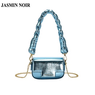 Jasmin NOIR กระเป๋าสะพายไหล่ กระเป๋าถือ หนัง PU แต่งสายโซ่คล้อง สําหรับสตรี