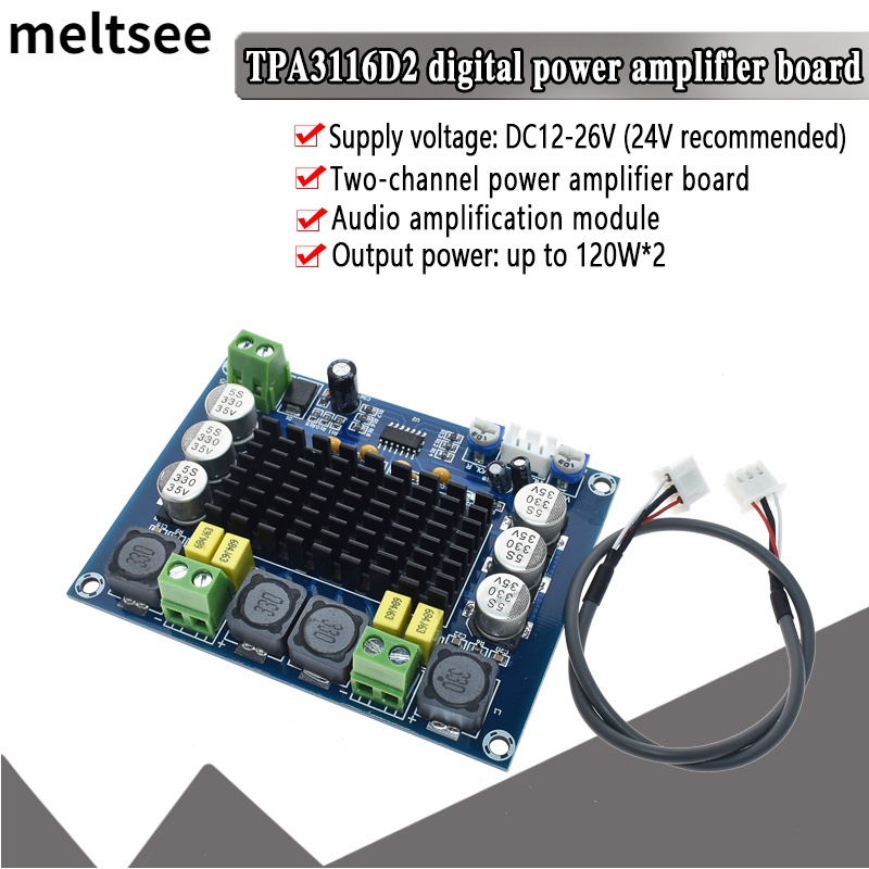 Tpa3116d2 บอร์ดขยายเสียงสเตอริโอดิจิทัล ช่องคู่ พลังงานสูง 2*120W XH-M543 TPA3116D2 original 32 pin chip