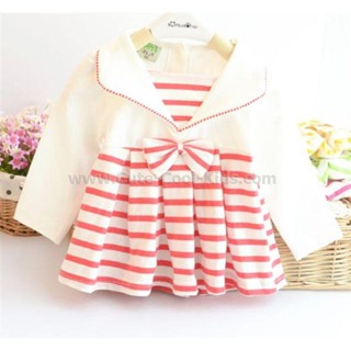 Dress-579 ชุดกระโปรง เด็กหญิงสีแดง Size-80 (9-12 เดือน)