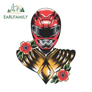 Earlfamily สติกเกอร์ ลายการ์ตูนอนิเมะ Red Ranger Power Rangers 13 ซม. x 10.1 ซม. สําหรับตกแต่งตู้เย็น รถยนต์