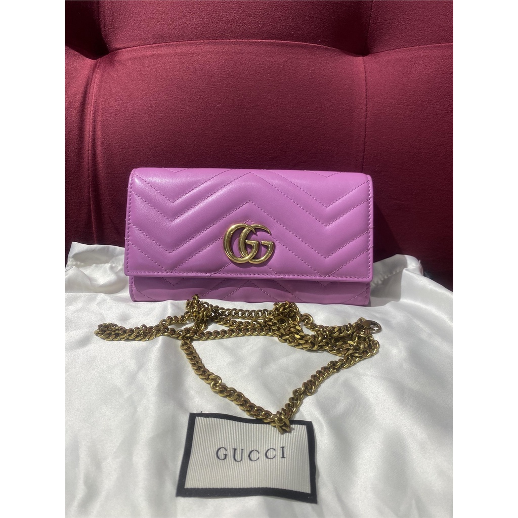 Gucci Gucci wallet สีม่วง กระเป๋าถือใบเล็ก