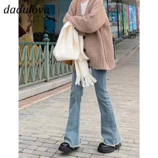 DaDulove💕 New Style Raw Edge Flared Jeans High Waist Light Blue Wide Leg Pants Fashion plus Size Womens Clothing