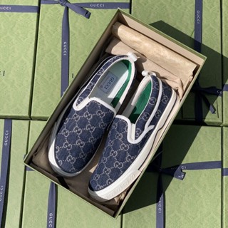 พร้อมส่ง Gucci Tennis 1977 slip-on sneaker “ Denim “