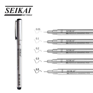 ปากกาตัดเส้น SEIKAI ปากกาหัวเข็ม Needle Drawing Pen ปากกาตัดเส้นสีดำ ปากกาตัดเส้นกันน้ำ หัวเข็ม (1ด้าม)