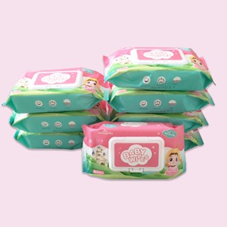 🍉AA86 Shop🍉 กระดาษเปียก กระดาษทิชชู่เปียก Baby Wipes สูตรน้ำบริสุทธิ์ 80 แผ่น