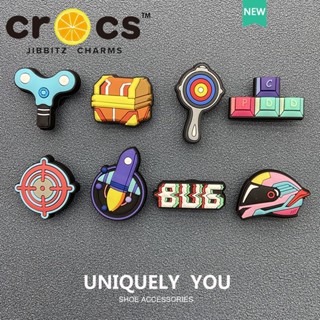 jibbitz crocs ของแทั กระดุมหัวเข็มขัด รูปดอกไม้ DIY สําหรับตกแต่งรองเท้า