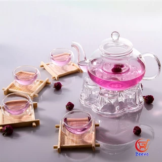 Zeeva กาชงชา ทนต่ออุณหภูมิสูง กาน้ำชา แก้วคุณภาพสูง 400ml 600ml Glass teapot