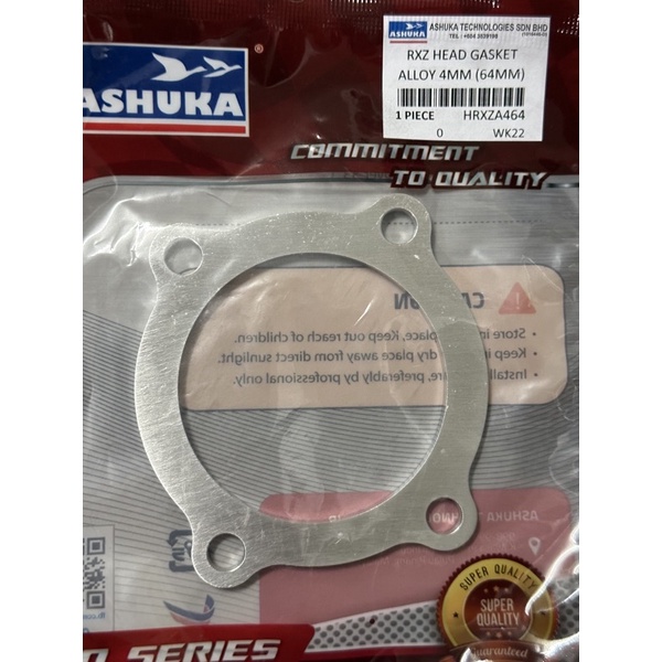 Yamaha RXZ / Y125Z 125Z ปะเก็นหัวโลหะผสมแข่ง Ashuka 1-6 มม. / 58 มม.-66 มม.