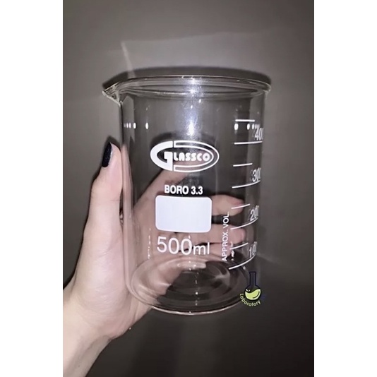 บีกเกอร์แก้วขนาดใหญ่ 50- 2000 ml ยี่ห้อ Glassco นำเข้าจากอังกฤษ อย่างดี ทนไฟ/ความร้อน/เคมี food grade UK beaker ISO