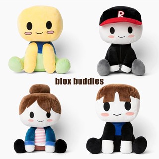 New 7.8in Blox Buddies หมอนตุ๊กตานุ่ม รูปการ์ตูนอนิเมะ สีเหลือง หมวกดํา ของเล่นสําหรับเด็ก ตกแต่งบ้าน