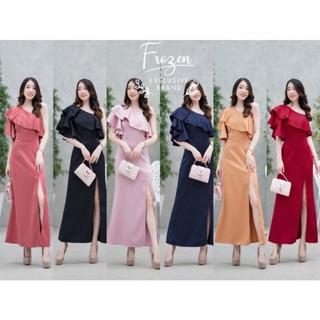 hbstation.shop เสื้อผ้าผู้หญิง Maxi Dress สีปูน ดำ ชมพู น้ำตาล กรม แดง พร้อมส่ง