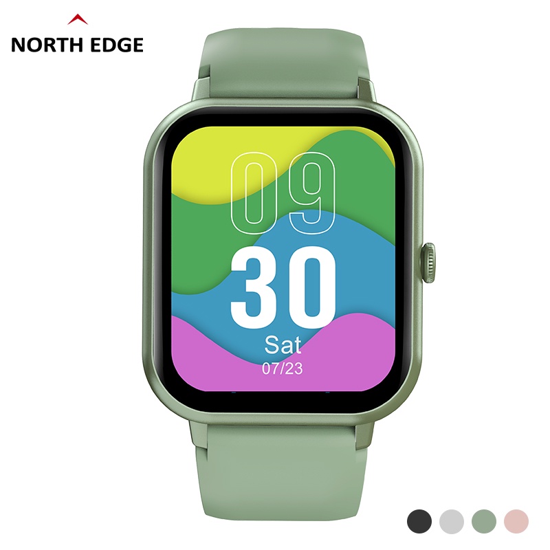NORTH EDGE NL54 สมาร์ทนาฬิกาสําหรับผู้ชายและผู้หญิง IP67 เครื่องคิดเลขกันน้ํา 1.83 นิ้วหน้าจอบลูทูธค