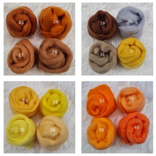 ใยขนแกะ DIY ตุ๊กตาน่ารัก ขนาด 8 กรัม(สี 25-40) ราคาสีละ 27 บาท #พร้อมส่งในไทย