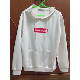 เสื้อฮู้ด เสื้อกันหนาว เสื้อมีหมวก เสื้อแขนยาว สีขาว